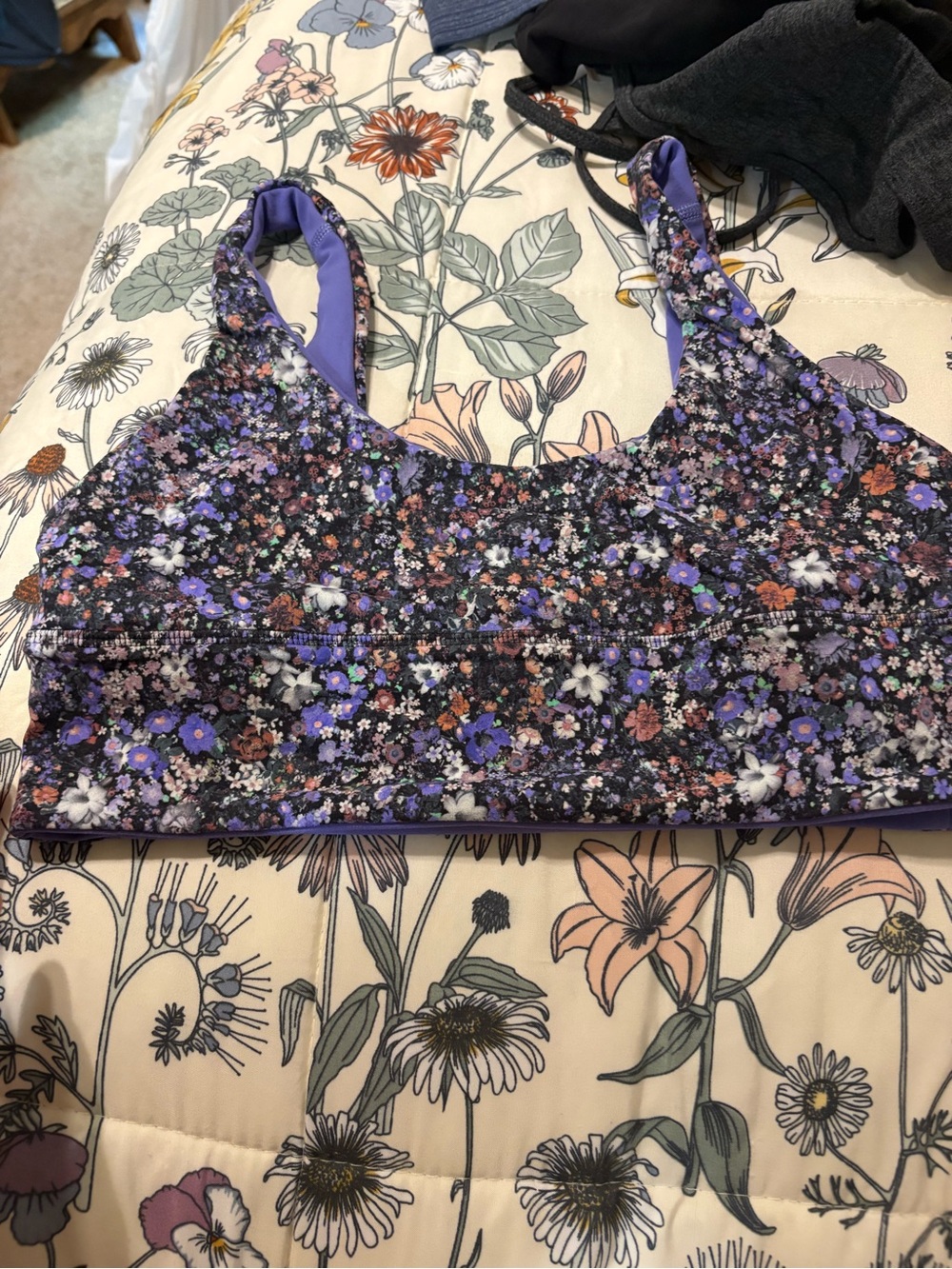 lululemon athletica Purple Floral Print Light-Support Sports Bra
